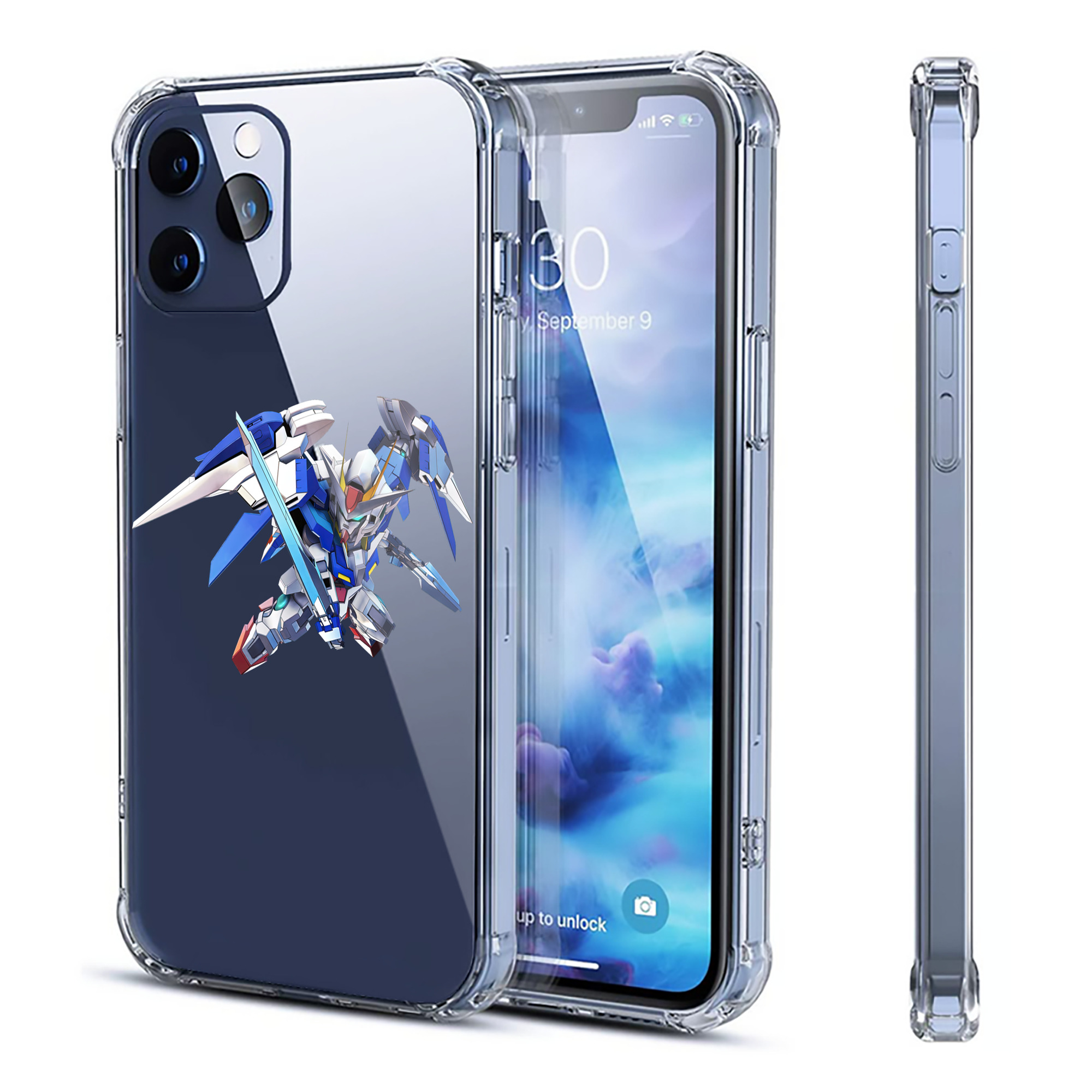 （画像用） 機動戦士ガンダム Mobile Suit Gundam 【iPhone 12シリーズ対応】透明スマホケース（クリアソフトケース）